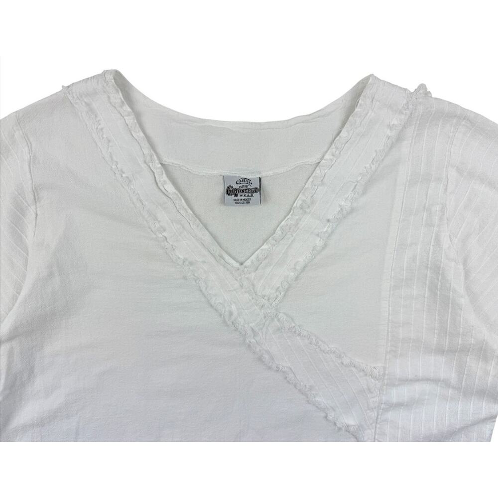 Cottonseed Casual Wear Top Tunic Lagenlook Coastal Shaggy Cotton Gauze Boho 2X - Picture 3 of 8